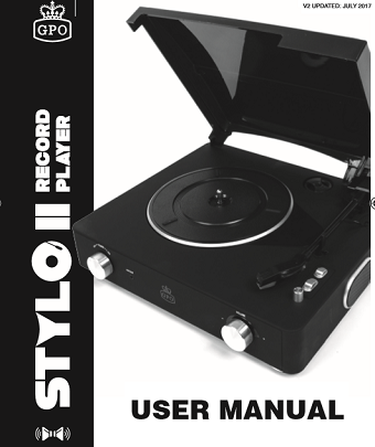 STYLO II Record Player User manual